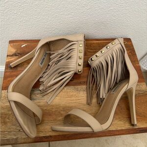 Fringe studded heels